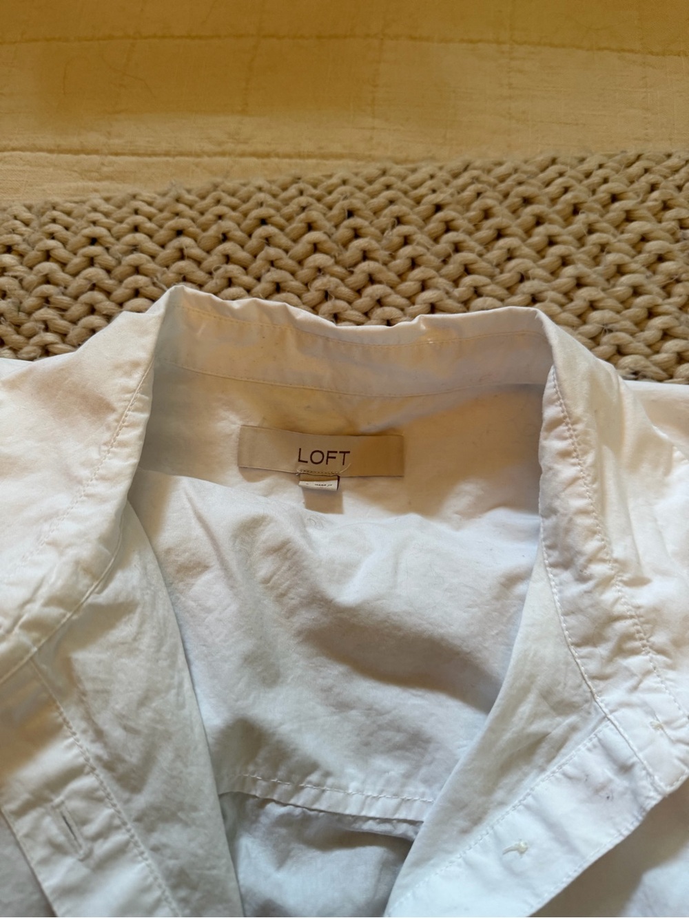 LOFT Classic White Button-Down Shirt